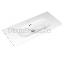Мебельная раковина Brevita Onda 101 накладная, глянцевая белая, прямоугольная, фаянс