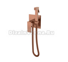 Гигиенический душ Boheme Qubic 477-CB со смесителем, С ВНУТРЕННЕЙ ЧАСТЬЮ, copper brushed