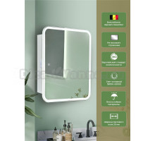Зеркало-шкаф Alavann Cosmetic Light 70x80, с приближением, с подсветкой, глянцевый белый
