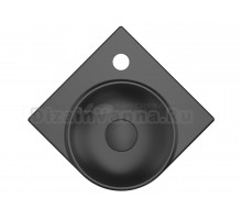 Раковина маленькая в туалет Ravak Yard 28 C матовая черная, круглая