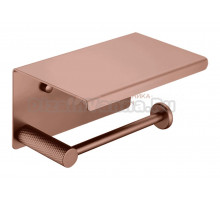 Держатель для туалетной бумаги Boheme Uno 10971-BRB с полкой для телефона, brushed bronze