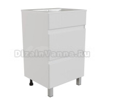 Тумба для ванной "БРИКС-50" 2 ящика под раковину "Breeze 50" мебельный (Sanita Luxe) (ПВХ)