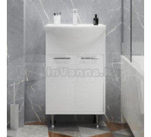 Тумба для ванной "АлАн-55" белый 2 створки под раковину Уют-55 (Rosa) (ЛДСП)