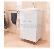 Тумба под раковину Дора-47 I тумба для ванной Mixline 47х28х84 Белый ПВХ