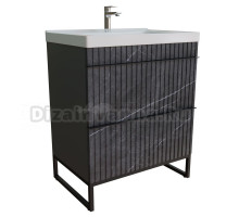 Тумба д/ванной "Окленд -70" Графит Мрамор под ум. Грэйс- 70 ЛОФТ (ПВХ) NEW