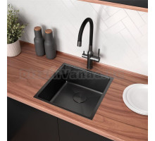 Мойка для кухни Lemark OLANGA 440 из нержавеющей стали, матовая черная