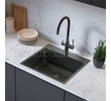 Кухонная мойка Lemark JANGA 540 прямоугольная из нержавеющей стали цвет: Графит