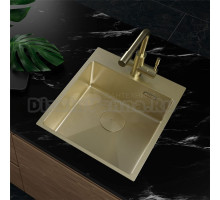 Кухонная мойка Lemark JANGA 440 прямоугольная из нержавеющей стали цвет: Светлое золото