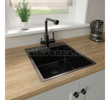 Кухонная мойка Lemark JANGA 440 прямоугольная из нержавеющей стали цвет: Чёрный матовый