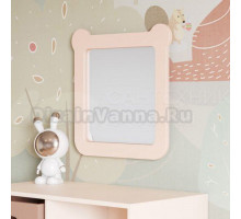 Зеркало AQUATON Каспер Мишка квадратное, розовое матовое