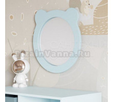 Зеркало AQUATON Каспер Мишка круглое, голубое матовое