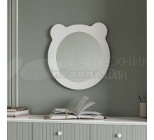 Зеркало AQUATON Каспер Мишка круглое, белое матовое