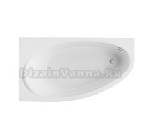 Акриловая ванна Roca Corfu L, без опоры 160x90 см, угловая, левая, пристенная, белая, асимметричная