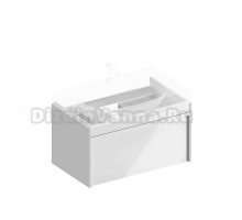 Тумба под раковину без столешницы KERAMA MARAZZI Modula 80 подвесная, глянцевая белая