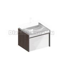 Тумба под раковину без столешницы KERAMA MARAZZI Modula 60 подвесная, арабика, глянцевая белая