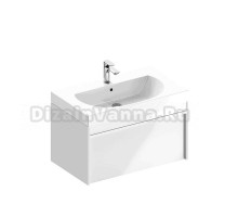 Тумба с раковиной KERAMA MARAZZI Modula 80 подвесная, белая глянцевая, раковина Buongiorno 80