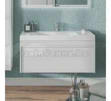 Тумба с раковиной KERAMA MARAZZI Modula 100 подвесная, белая глянцевая, раковина Buongiorno 100