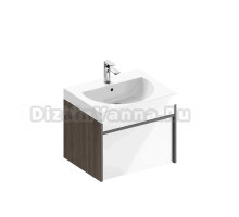 Тумба с раковиной KERAMA MARAZZI Modula 60 подвесная, арабика, белая глянцевая, раковина Buongiorno 60