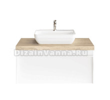 Тумба с раковиной KERAMA MARAZZI Modula 100 подвесная, белая глянцевая, раковина Plaza PLR.wb.55.1