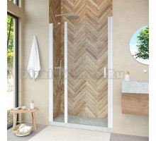 Душевая дверь в нишу Vegas Glass EP-F-1 Novo 100 01 01 L профиль белый глянцевый, стекло прозрачное