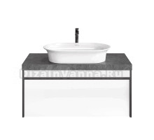 Тумба с раковиной KERAMA MARAZZI Modula 100 подвесная, арабика, белая глянцевая, раковина Canaletto 65, глянцевая белая