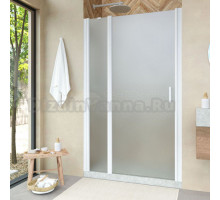 Душевая дверь в нишу Vegas Glass EP-F-1 Novo 100 01 10 L профиль белый глянцевый, стекло сатин