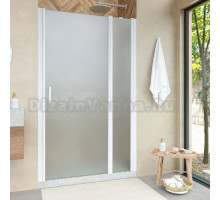 Душевая дверь в нишу Vegas Glass EP-F-1 Novo 100 01 10 R профиль белый глянцевый, стекло сатин