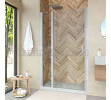 Душевая дверь в нишу Vegas Glass EP-F-1 Novo 100 07 01 L профиль матовый хром, стекло прозрачное