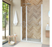 Душевая дверь в нишу Vegas Glass EP-F-1 Novo 105 01 01 L профиль белый глянцевый, стекло прозрачное