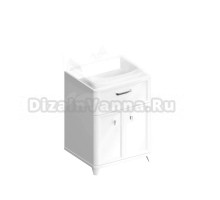 Тумба под раковину без столешницы KERAMA MARAZZI Pompei 60 напольная, с ящиком и дверцами, глянцевая белая