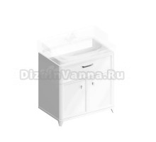 Тумба под раковину без столешницы KERAMA MARAZZI Pompei 80 напольная, с ящиком и дверцами, глянцевая белая