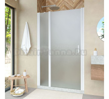 Душевая дверь в нишу Vegas Glass EP-F-1 Novo 105 01 10 L профиль белый глянцевый, стекло сатин