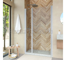 Душевая дверь в нишу Vegas Glass EP-F-1 Novo 105 07 01 L профиль матовый хром, стекло прозрачное