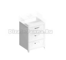 Тумба под раковину без столешницы KERAMA MARAZZI Pompei 60 напольная, с 3 ящиками, глянцевая белая