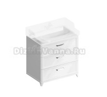 Тумба под раковину без столешницы KERAMA MARAZZI Pompei 80 напольная, с 3 ящиками, глянцевая белая