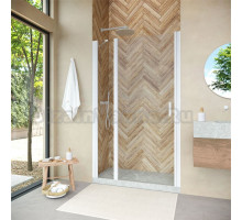 Душевая дверь в нишу Vegas Glass EP-F-1 Novo 110 01 01 L профиль белый глянцевый, стекло прозрачное