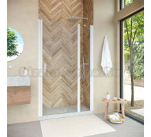 Душевая дверь в нишу Vegas Glass EP-F-1 Novo 110 01 01 R профиль белый глянцевый, стекло прозрачное