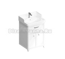 Тумба с раковиной KERAMA MARAZZI Pompei 60 напольная, с ящиком и дверцами, глянцевая белая