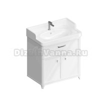 Тумба с раковиной KERAMA MARAZZI Pompei 80 напольная, с ящиком и дверцами, глянцевая белая