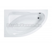 Акриловая ванна Roca Welna L 160x100 см, угловая, левая, пристенная, белая, асимметричная, с каркасом, с сиденьем, со сливом-переливом