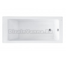 Акриловая ванна Roca Easy 160x70 см, пристенная, белая, с каркасом, со сливом-переливом