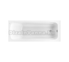 Акриловая ванна Roca Line 160x70 см, пристенная, белая, на ножках, со сливом-переливом