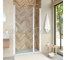 Душевая дверь в нишу Vegas Glass EP-F-1 Novo 115 01 01 R профиль белый глянцевый, стекло прозрачное