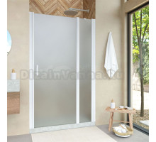 Душевая дверь в нишу Vegas Glass EP-F-1 Novo 115 01 10 R профиль белый глянцевый, стекло сатин