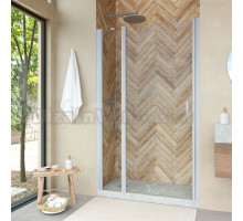 Душевая дверь в нишу Vegas Glass EP-F-1 Novo 115 07 01 L профиль матовый хром, стекло прозрачное