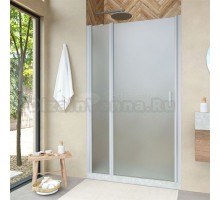 Душевая дверь в нишу Vegas Glass EP-F-1 Novo 115 07 10 L профиль матовый хром, стекло сатин