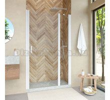 Душевая дверь в нишу Vegas Glass EP-F-1 Novo 120 01 01 R профиль белый глянцевый, стекло прозрачное