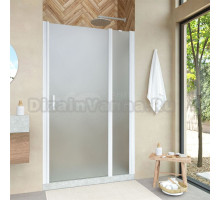 Душевая дверь в нишу Vegas Glass EP-F-1 Novo 120 01 10 R профиль белый глянцевый, стекло сатин