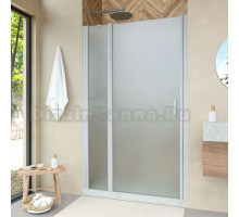 Душевая дверь в нишу Vegas Glass EP-F-1 Novo 120 07 10 L профиль матовый хром, стекло сатин