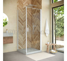 Душевой уголок Vegas Glass EP-Fis Novo 80 01 01 R профиль белый, стекло прозрачное